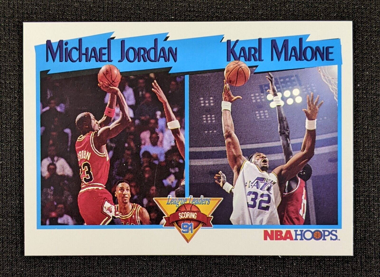 Michael Jordan  Karl Malone 1991 NBA Hoops Scoring Leader #306