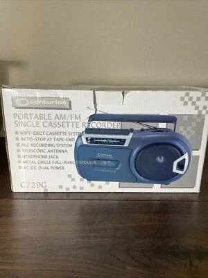 Grabadora de casete individual radio Am/Fm portátil Centurion de colección C729G nueva en caja Foto 1 de 4