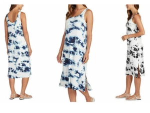 Matty M Women's Midi Tie Dye Sleeveless Tank Dress Side Slit Casual 2 - Picture 1 of 6