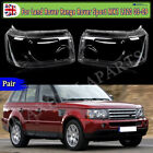 Pair Headlight Lens Cover Shell For Land Rover Range Rover Sport MK1 L320 06-09