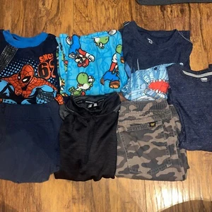 Boys Size 5 & 5/6 Clothing Lot T-Shirt Pants PJs Super Mario Spider-Man K1 - Picture 1 of 8