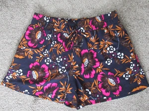 Andeawy Womens 3457 Floral Print Elastic Waist And Tie Shorts Summer Beach Sz 1X - Picture 1 of 5