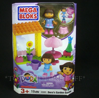 New - DORA'S GARDEN GAZEBO - MEGA BLOKS 3080 DORA EXPLORER Building Set & Figure - Image 1 of 4