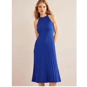 Boden abito midi blu senza maniche in maglia donna US 12R cotone a costine D0575 nuovo con etichette - Foto 1 di 10