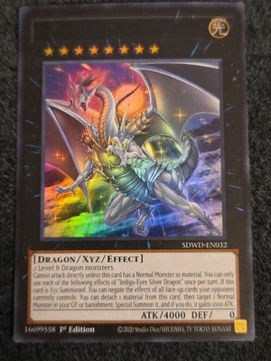 *Misprint* Indigo-Eyes Silver Dragon - SDWD-EN032 Ultra Rare 1st No Name Imprint - Image 1 of 2