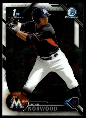 2016 Bowman Chrome Prospects John Norwood Miami Marlins #BCP27 - Image 1 of 2