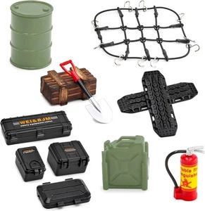 RC Crawler Car Dachdekoration 12-in-1 Tankaufbewahrungsbox, Gepäcknetz,  - Bild 1 von 9