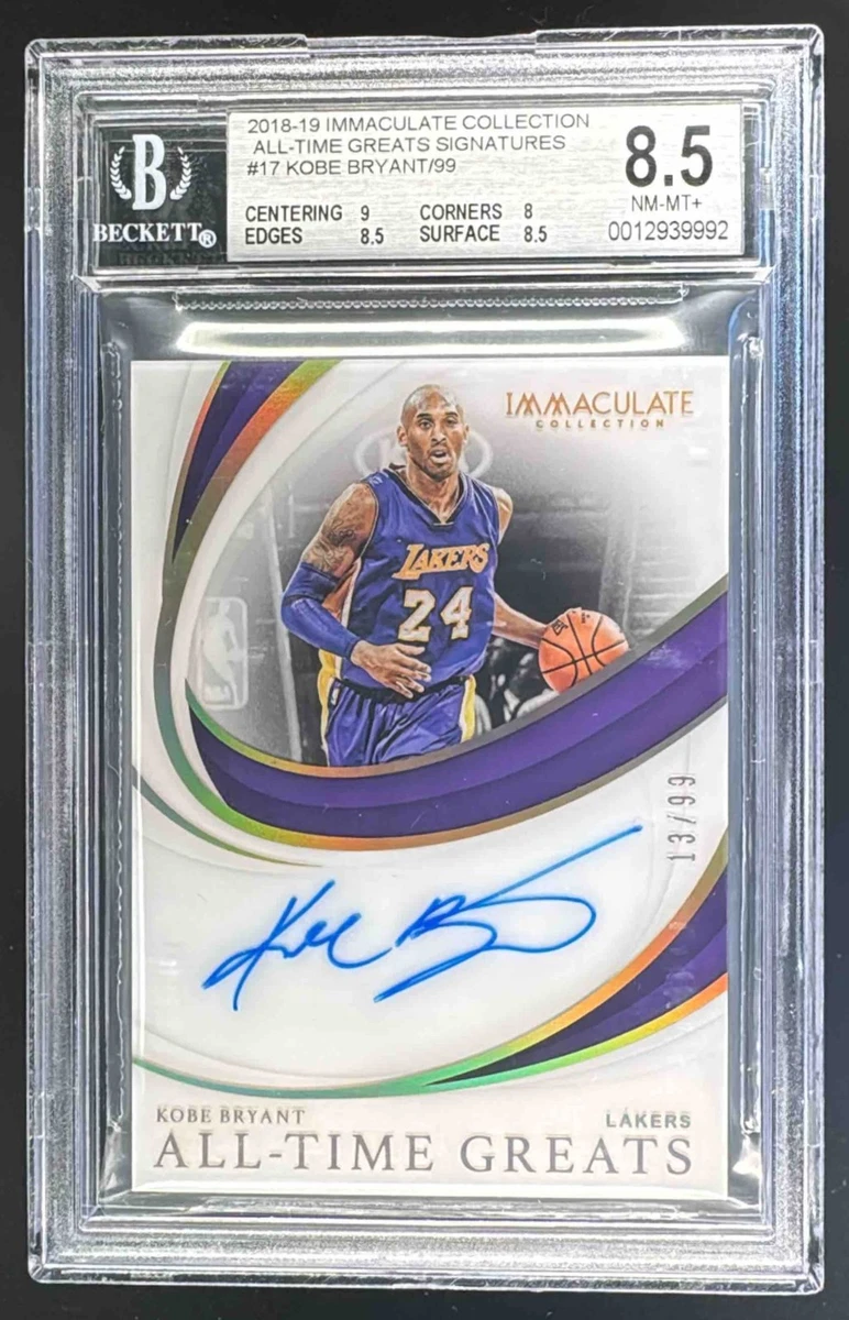 Panini Kobe Bryant Autographed Basketball Trading Card Singles for