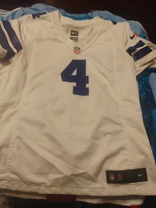 Nike Stitched Jersey Dak Prescott #4 Dallas Cowboys Mens Medium White Blue NFL - Picture 1 of 13
