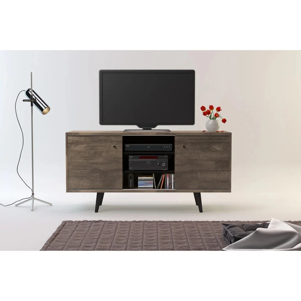 Carson Carrington Hitra середина века 3-полочная подставка для телевизора - 52 коричневая режим середины века - Изображение 1 из 4