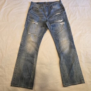American Eagle Outfitters klassische Bootcut-Jeans für Herren 31 x 32 distressed helle Waschung - Bild 1 von 10