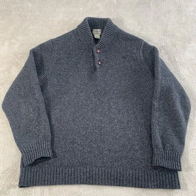 Suéter LL Bean 100% Lana de Cordero Gris Lana Henley 285174 Pescador Talla XL Foto 1 de 4
