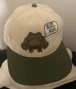 Vtg Budweiser Frog "Bud Bud" Snapback Hat  Beer Cap 90s USA - Picture 1 of 9
