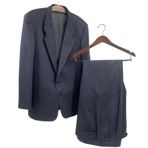 Pierre Cardin Mens Wool Suit 44R* 36x40 Dark Gray Pinstripe Two Piece Suit*READ - Picture 1 of 18
