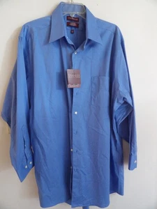 Camicia elegante uomo manica lunga Covington XL 17-17,5 / 32-33 blu antirughe nuova con etichetta - Foto 1 di 3