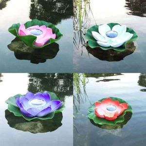 Floating Solar LED Lotus Flower Light Pond Pool Garden Landscape Decorative Lamp - Picture 1 of 20