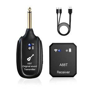 Black Rechargeable Wireless In-Ear Monitor System Transmitter Receiver Set - Picture 1 of 17