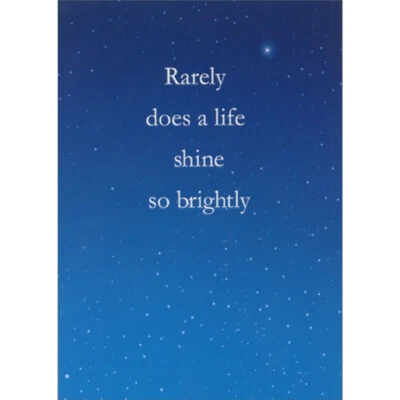 Tarjeta de condolencia Rareely Does a Life Shine so Brightly Stars in Blue Sky A-Press Foto 1 de 2
