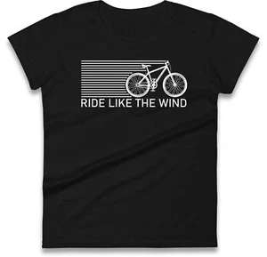 Ride Like the Wind Ladies T Shirt,Cycling Hooded Women Tee,Road cycling Gift Top - Picture 1 of 11