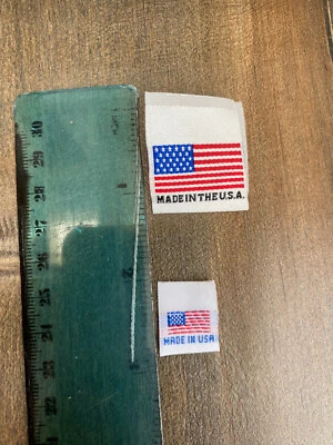 Etiquetas Tejidas Bandera Americana con Surtidos HECHOS EN EE. UU. Foto 1 de 3