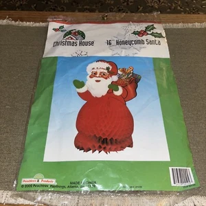 16” Honeycomb Paper Santa Table Top Decoration. 2002 Peachtree Products. New. - Picture 1 of 4