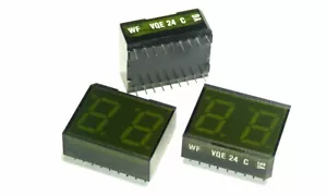 VQE24 C Green 7-Segment LED Display -- Common Anode (2 pcs) - Picture 1 of 4