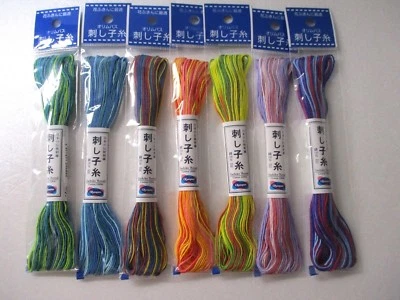 JAPANESE Embroidery SASHIKO Olympus Thread  20m MIX COL 71-77 - Image 1 of 4