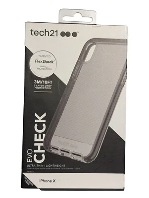 i5. Tech21 Evo Check Case for Apple iPhone X / XS In Smoke Flex-shock Tech. "OB" - Image 1 of 3