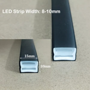 Silicone LED Channel Holder, Cuttable Bendable LED Profile for 8-10mm LED Strip - Picture 1 of 10