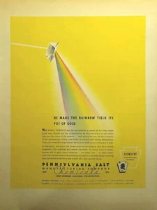 Pennsylvania Salt Mfg Co Isaac Newton Prisma Luz Dividida Anuncio Impreso De Colección 1941 - Imagen 1 de 4
