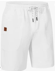 Mens Casual Shorts Elastic Waist Slim 5 Pocket White Sz32 - Picture 1 of 4