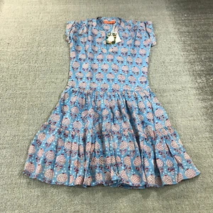 New Oliphant Dress Womens 2XS XXS Roll Sleeve Dress Pink White Floral 1120V - Picture 1 of 10