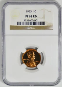 1953 Lincoln Cent NGC HIGH GRADE! NGC Gem Proof 68 RD - Picture 1 of 2