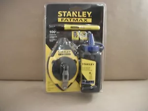 New Stanley FatMax 100' Layout Set: Chalk Reel, 4oz. Blue Chalk & Marker #47-681 - Picture 1 of 3