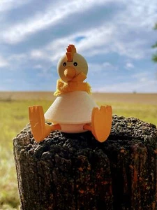 Vintage Swedish Wood Chicken Figurine Shelf Sitter - Picture 1 of 10