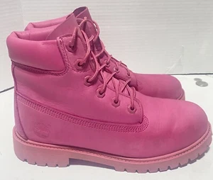 Timberland Premium Boots Unisex Red Leather Waterproof Boots Size M/6 W/7.5 READ - Picture 1 of 9