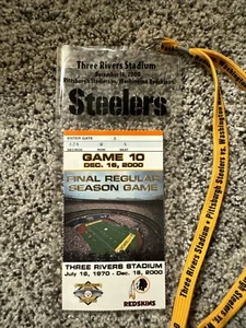 Steelers Dec, 16 2000 Final Regular season Game In Pouch With Lanyard - Picture 1 of 2