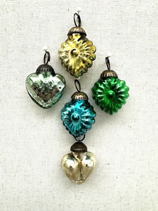 Set 5 Mini Bolas de Vidrio Mercurio Estilo Vintage Multi Corazón Adornos San Valentín - Imagen 1 de 4