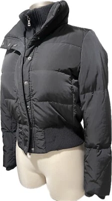 Chaqueta bomber acolchada negra Theory para mujer tejida cuello alto talla L Foto 1 de 4