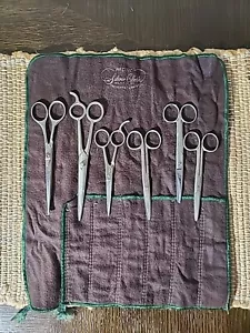 Vtg Barber Scissors Lot Pacific Silver Cloth Rostsicher Solingen Forged Steel - Picture 1 of 17