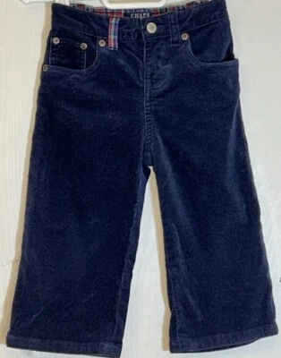 Pantalones Chaps Bebé Niño 24M Azul Marino Cintura Elástica Cremallera/A Presión Cuadros Cinturón Lazos Usados en Excelente Condición Foto 1 de 4