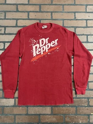 Vintage Dr Pepper Thermal Shirt Size S/M Red Logo Waffle Knit TNT Trau & Loevner - Изображение 1 из 4