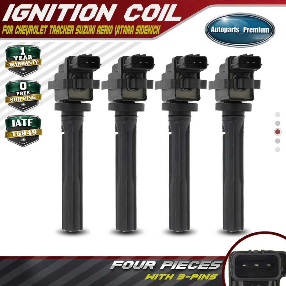 4x Bobina de encendido para Chevy Tracker 1999-2004 Suzuki Aerio Esteem Sidekick Vitara Foto 1 de 4