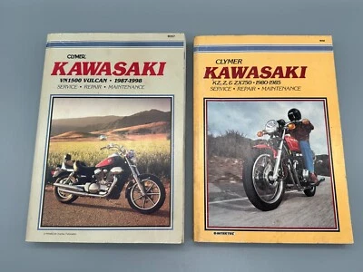 Lot of 2 Cylmer KAWASAKI manuals VN1500 Vulcan 1987-1998 & KZ Z ZX750 1980-1985! Foto 1 de 4