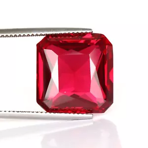 Lab-Created Square Cut 13.Carat Red Ruby Gemstone For Jewelry Making - Picture 1 of 3