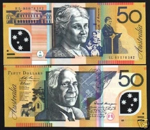 AUSTRALIA 50 DOLLARS P60 B 2004 DRAWING POLYMER UNC CURRENCY MONEY BILL BANKNOTE - Picture 1 of 1