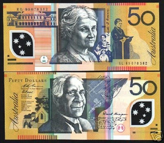 AUSTRALIA 50 DOLLARS P60 B 2004 DRAWING POLYMER UNC CURRENCY MONEY BILL BANKNOTE - Image 1 of 1