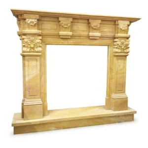 Yellow Siena Marble Fireplace Frame L 150Cm - Picture 1 of 4