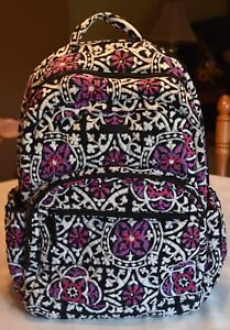 Vera Bradley XL Campus Backpack Bag, Scroll Medallion, Quilted, Exc. Used Cond.