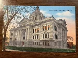 Court House, Green Bay, Wisconsin WI Linen Postcard ~ Posted - Picture 1 of 2